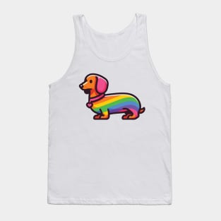 LGBTQ+ rainbow dachshund dog Tank Top